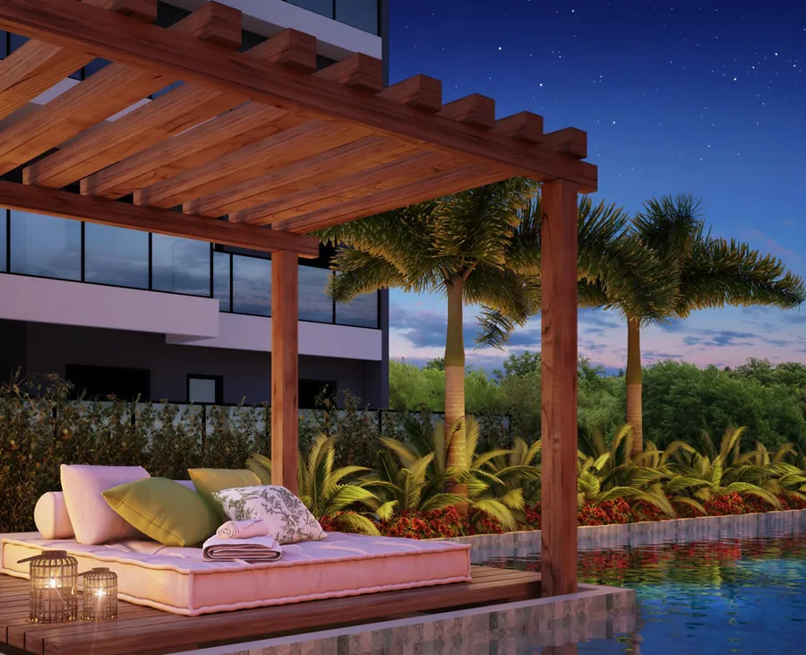 Zen Space com deck e pergolado