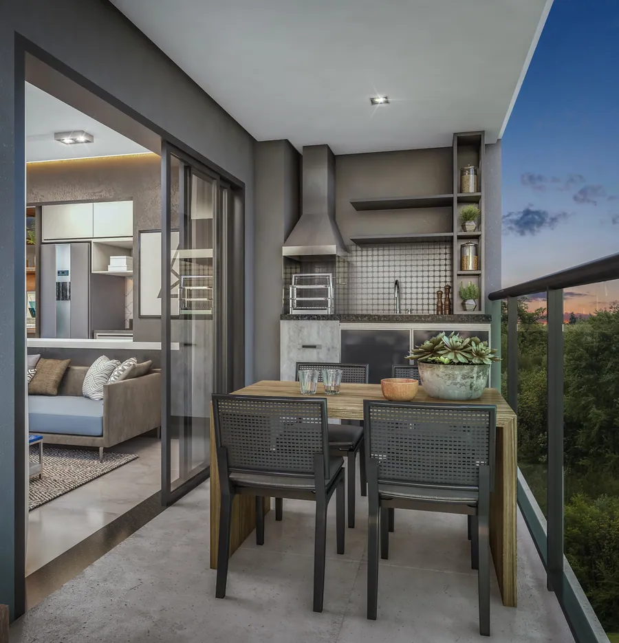 Terraço do apartamento de 106m², opção B
