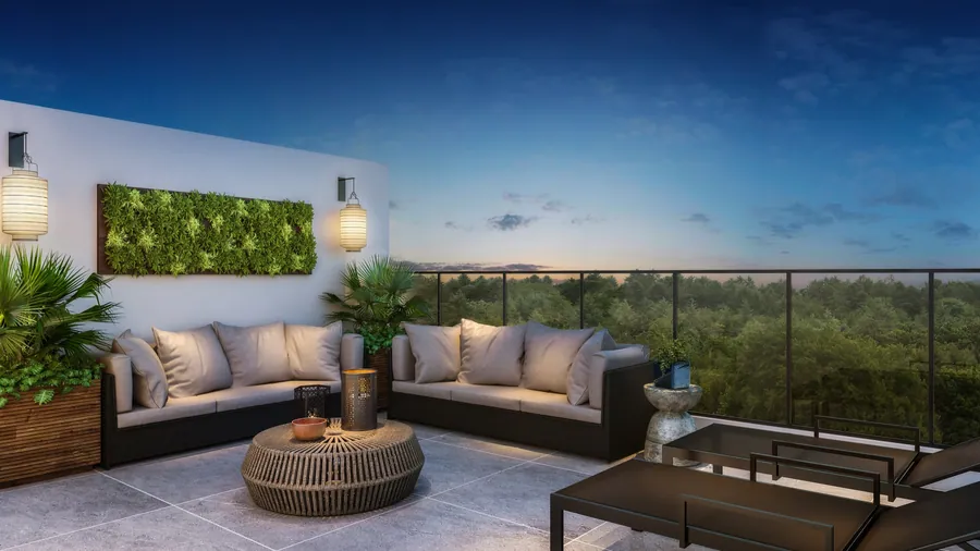 Terraço superior da casa triplex com vista aberta