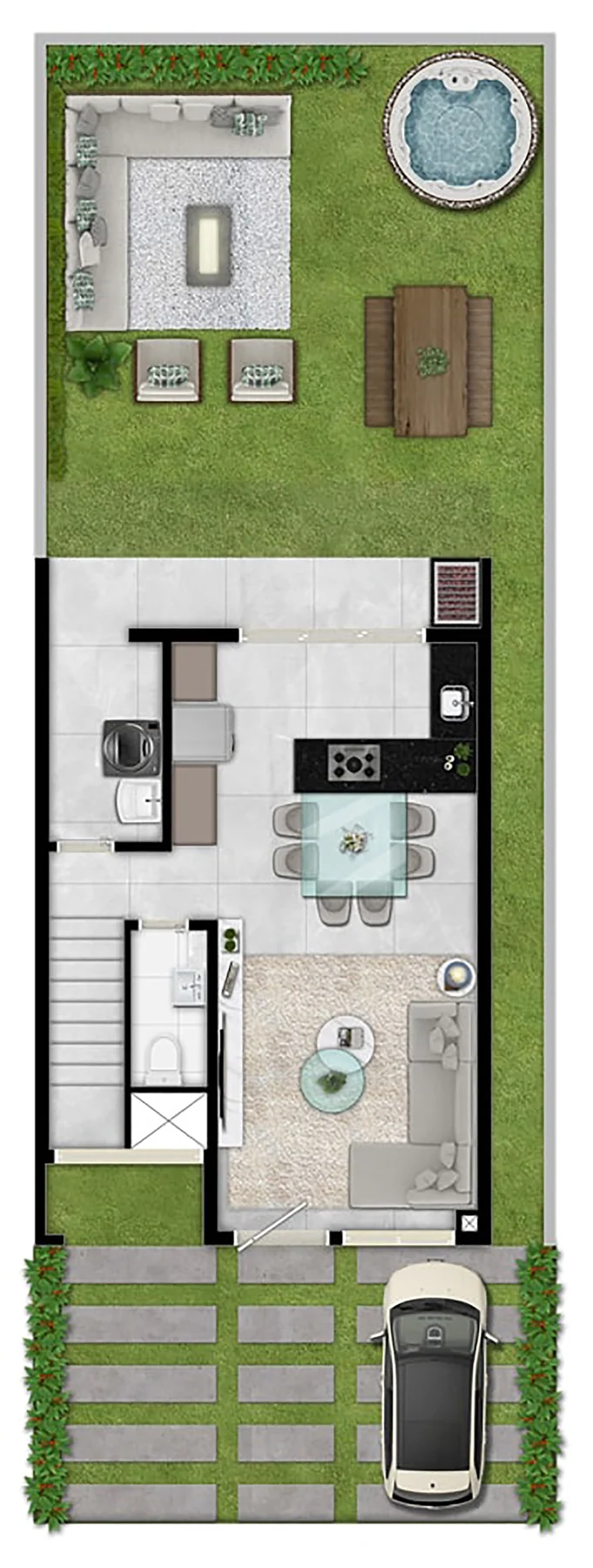 Planta · Casa Triplex 167m² &middot; térreo
