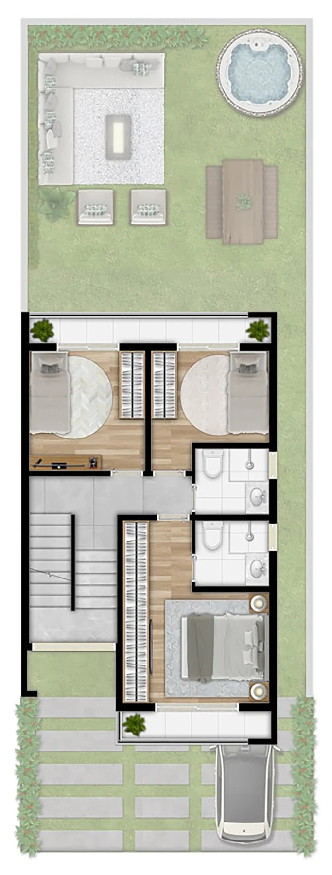 Planta · Casa Triplex 167m² &middot; 1º pavimento
