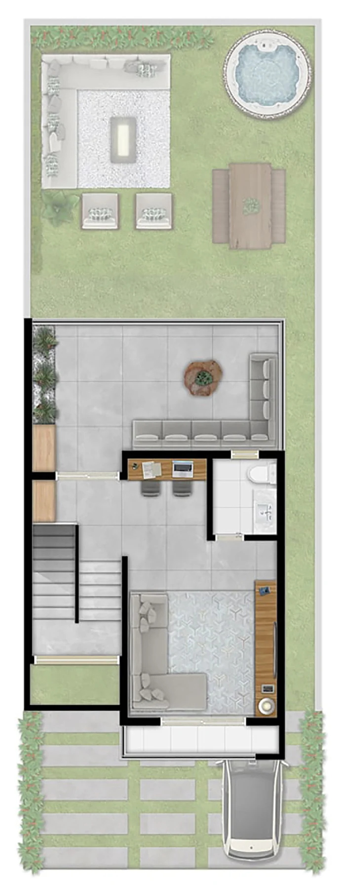 Planta · Casa Triplex 167m² &middot; 2º pavimento, opção 2